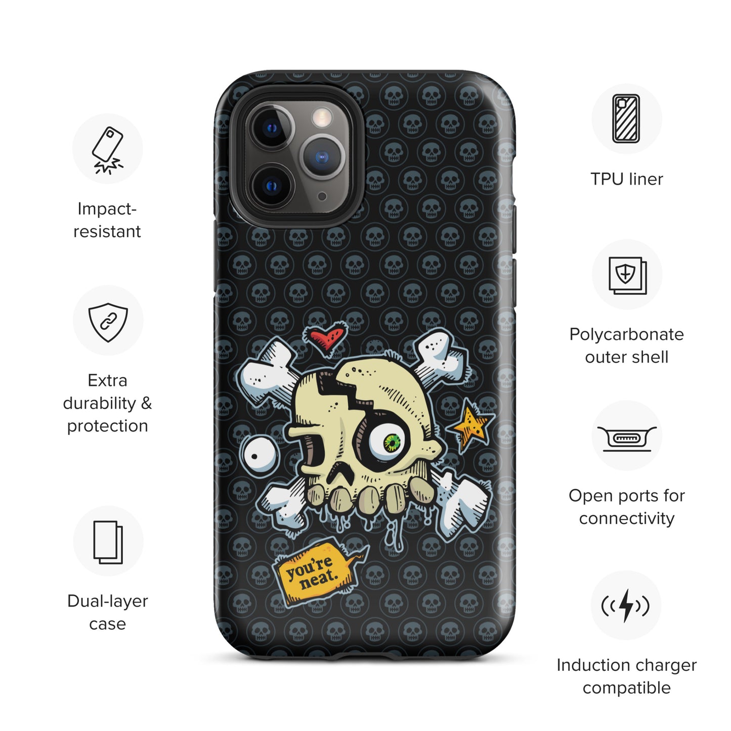 Tough Case for iPhone® - You're Neat SKULLS!