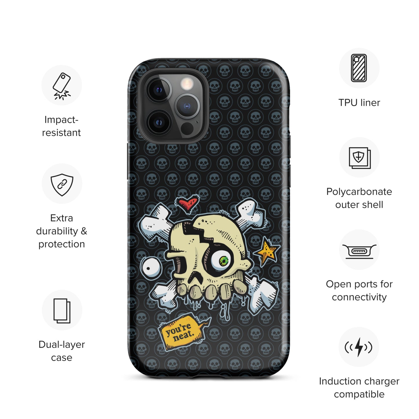 Tough Case for iPhone® - You're Neat SKULLS!